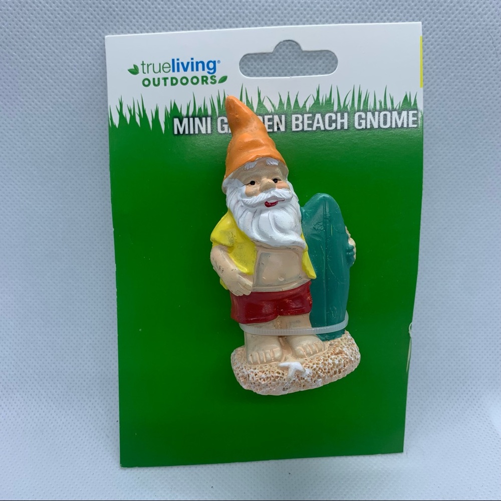 NEW IN PACKAGING Mini Garden Beach Gnome with Surfboard - Fairy Garden Figurine